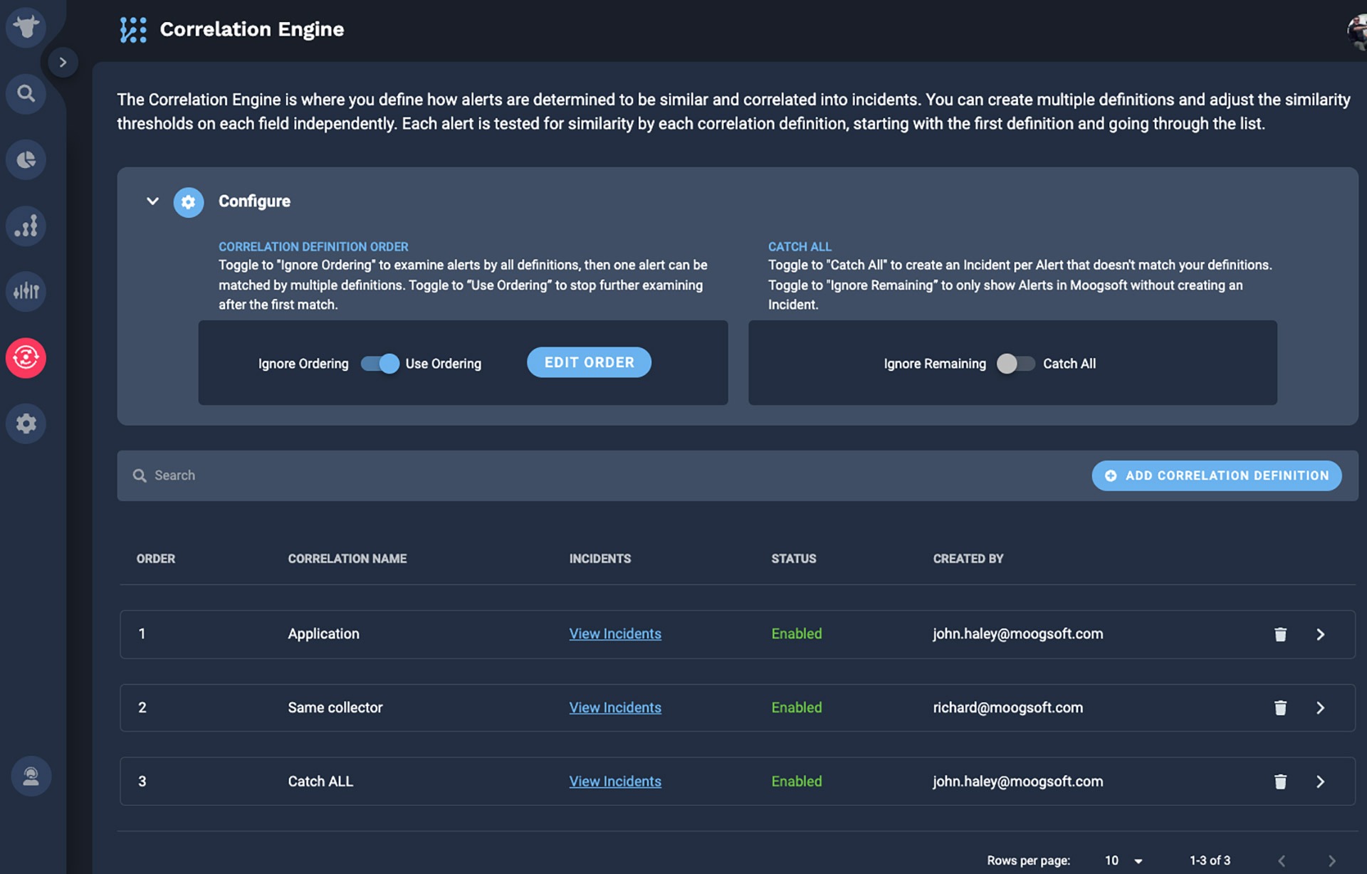 Moogsoft Cloud Dashboard